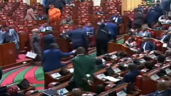 Azimio MPs walking out of Parliament Chambers as Treasury CS begins reading the 2023/24 Budget. PHOTO/COURTESY